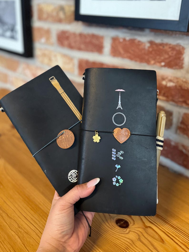 Leather Planner Charm | Cafe Jounaling