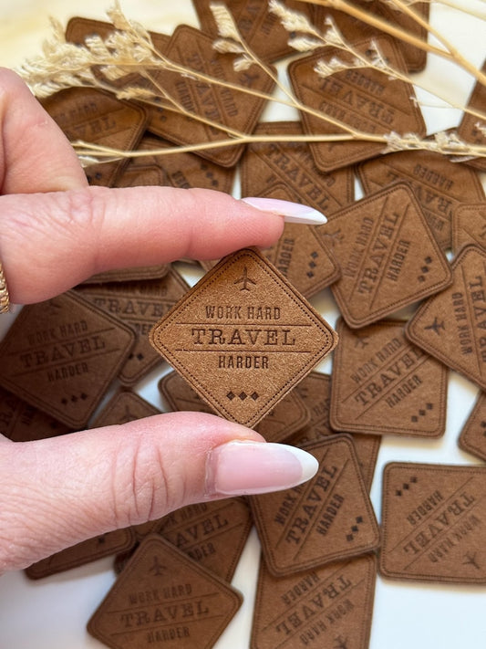 Stick On Vegan Leather Patch | Travel Cafe Patch