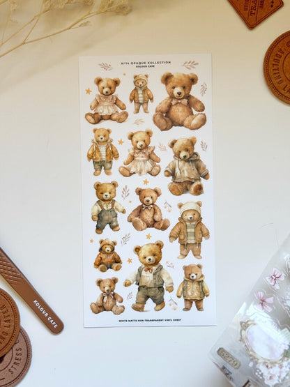 Cute Teddy Vinyl Stickers | OPK N13 N14