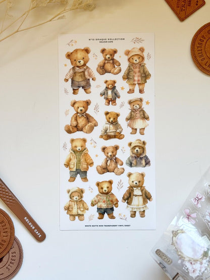 Cute Teddy Vinyl Stickers | OPK N13 N14