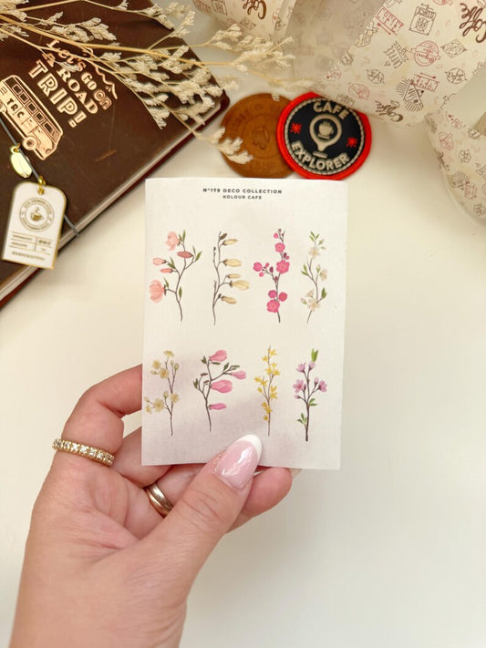 Floral Watercolor Stickers | N179 to 182