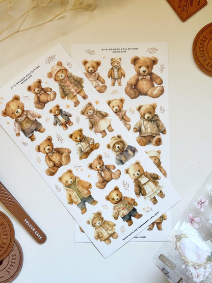 Cute Teddy Vinyl Stickers | OPK N13 N14