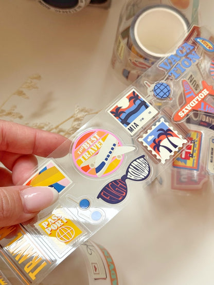 Retro Travel Stamps PET Tape | Issue 018