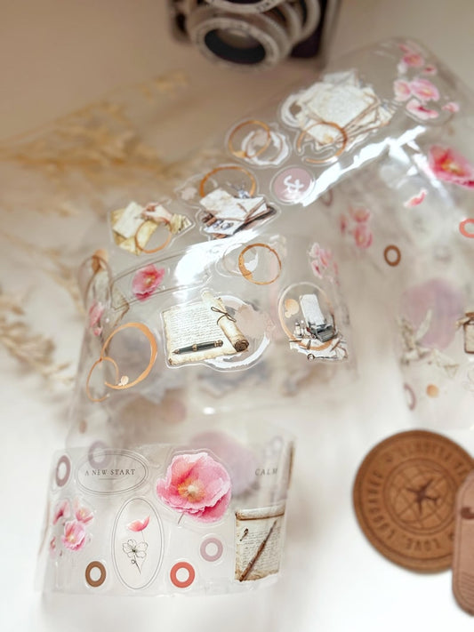 Coffee and Vintage Florals PET Tape | Issue 019