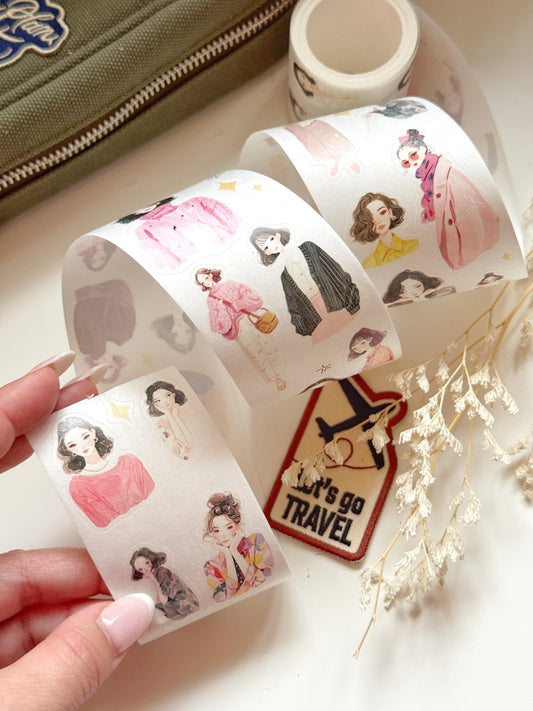 Fashion Girls Kiss-cut 50mm Washi Tape | Issue 007