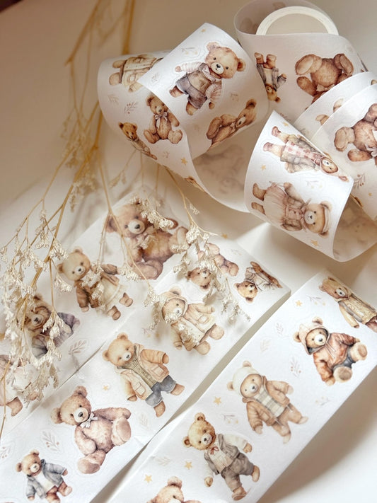 Teddy Bear Kiss-cut 5mm Washi Tape | Issue 008