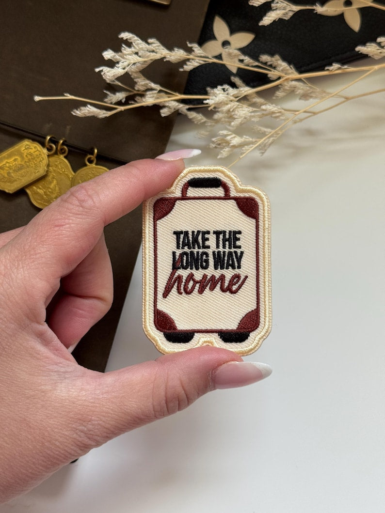 Stick On Embroidered Patch | Long Way Home