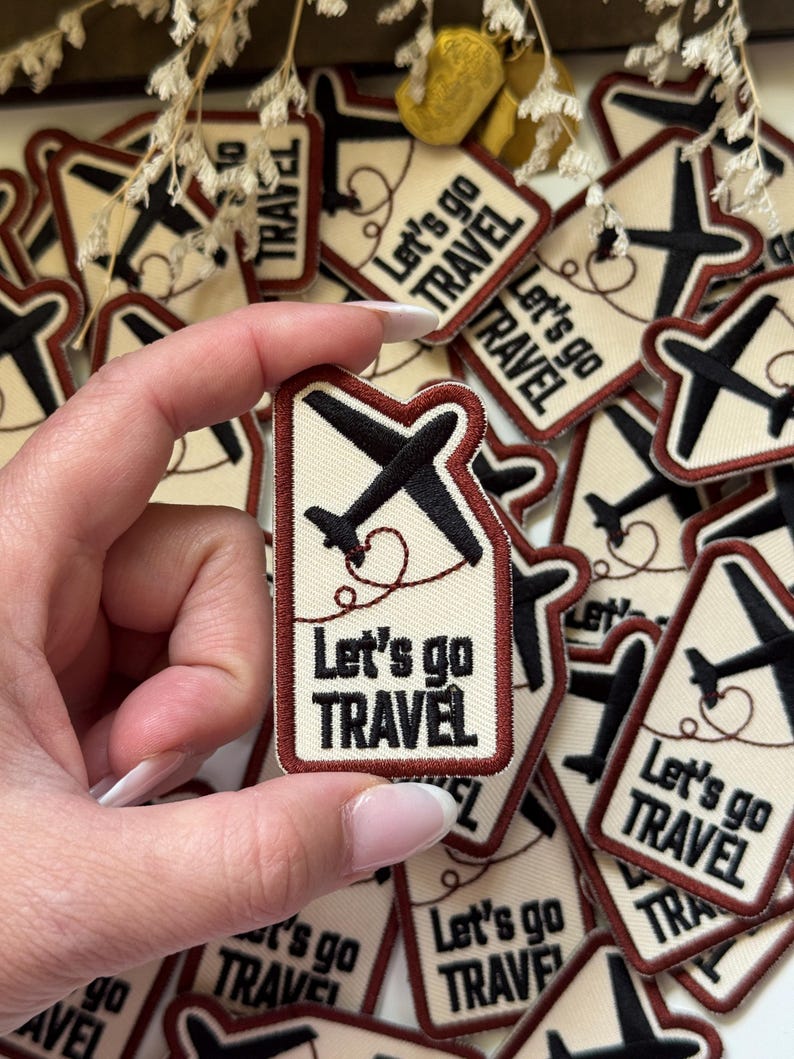 Stick On Embroidered Patch | Let's Go Travel