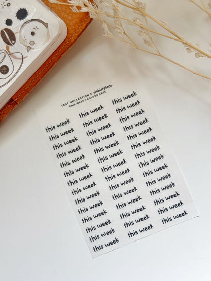 Days of the Week Text Stickers | Stablerplans Font