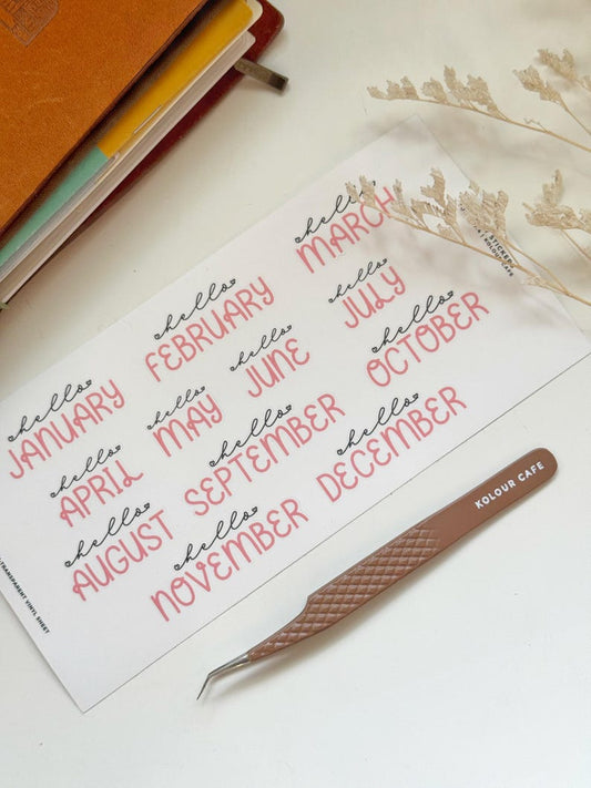 Monthly Calendar Stickers | Font 4