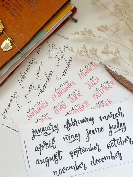 Monthly Calendar Stickers | Font 5