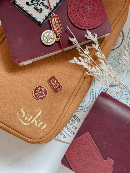 Planner Charm | Gold & Red Coffee Bean
