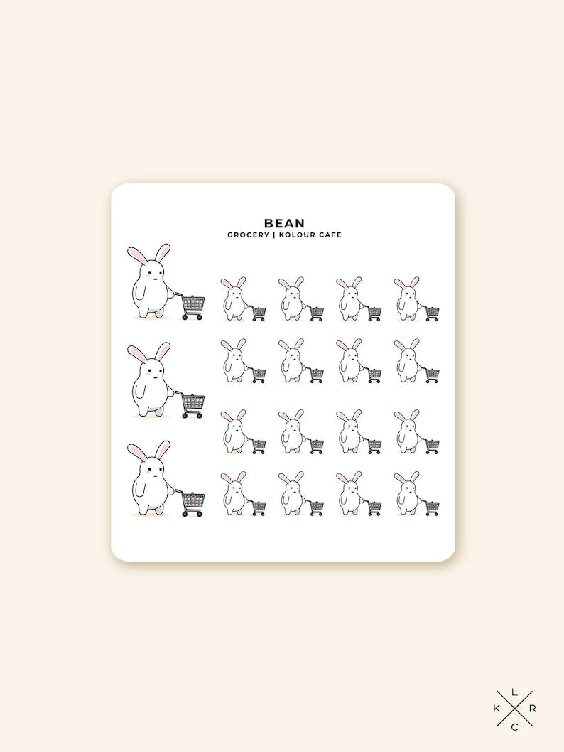 Grocery Shopping Planner Character Sticker