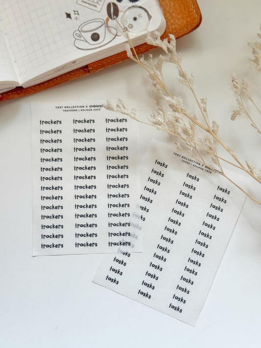 Trackers and Tasks Text Stickers | Stablerplans Font