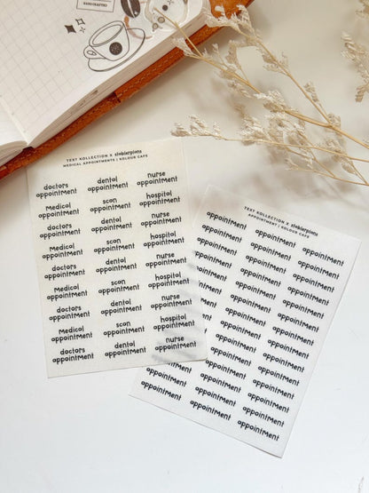 Medical Appointments Text Stickers | Stablerplans Font