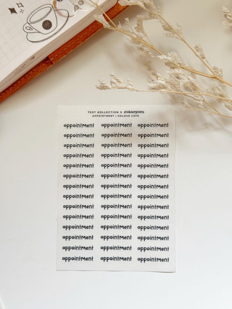 Medical Appointments Text Stickers | Stablerplans Font