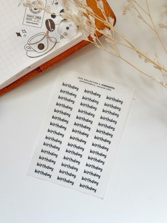 Birthday Reminders Stickers | Stablerplans Font