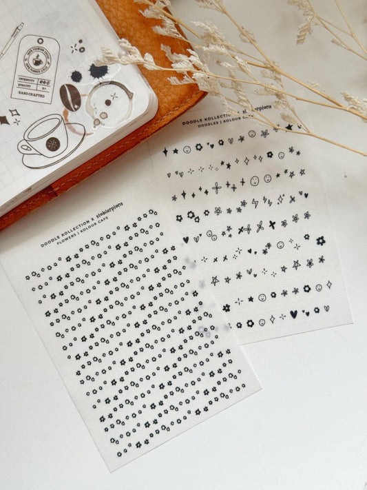 Doodles and Flowers Stickers | Stablerplans Font