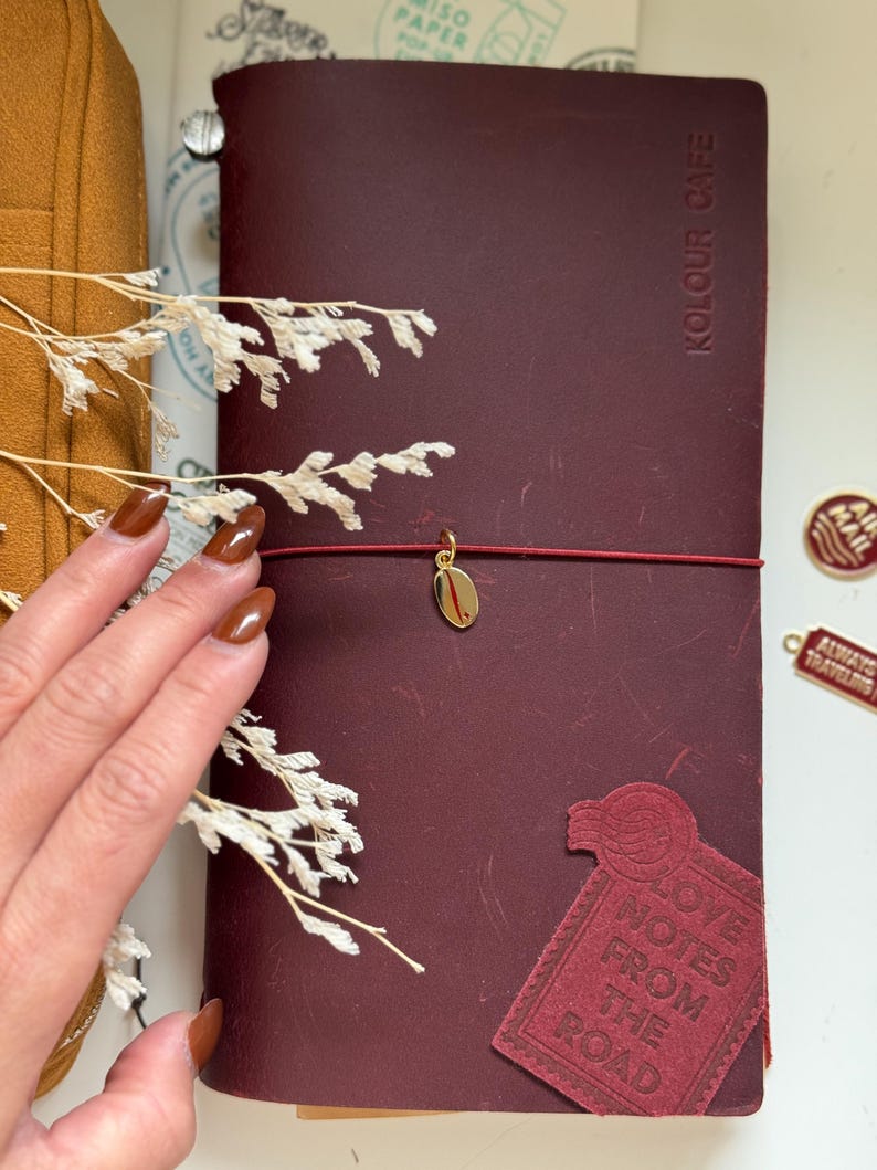 Planner Charm | Gold & Red Coffee Bean