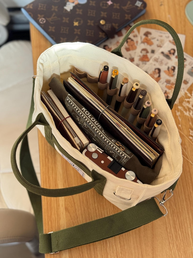 Canvas Mini Planner Tote Bag
