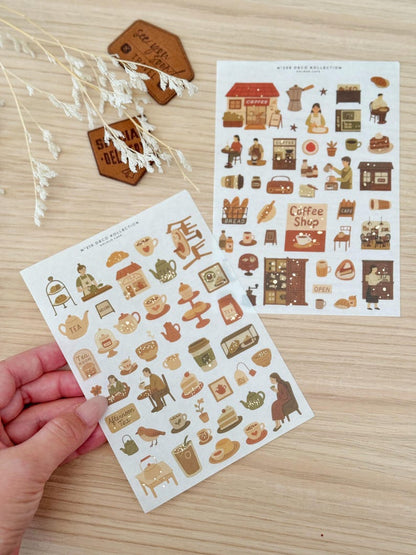 Coffee Tea Tiny People Stickers | DK209 210