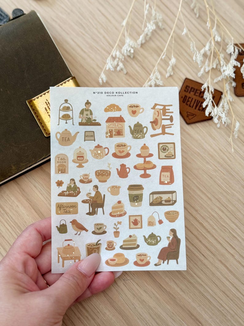 Coffee Tea Tiny People Stickers | DK209 210