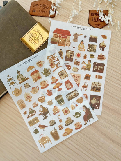 Coffee Tea Tiny People Stickers | DK209 210