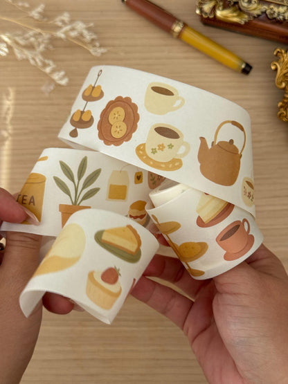Tea Sketched 50mm Kisscut Washi Tape | Issue 011