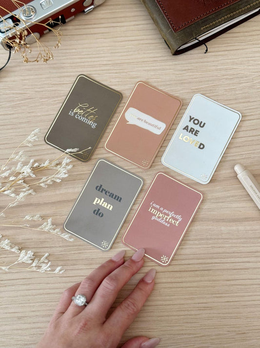 Inspirational Journaling Stickers | Foiled Planner Cards