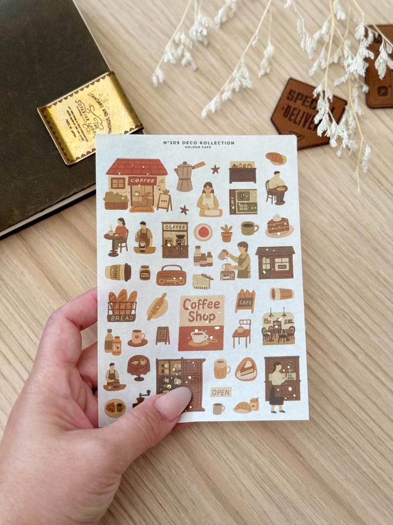 Coffee Tea Tiny People Stickers | DK209 210