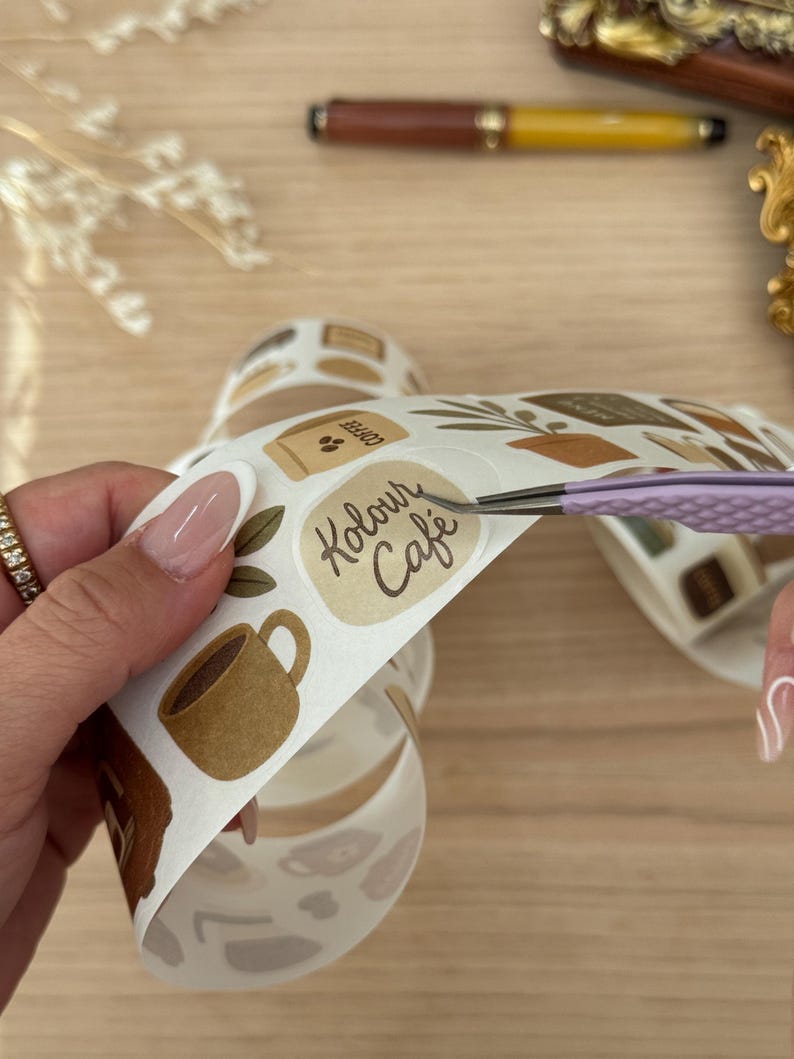 Tea Sketched 50mm Kisscut Washi Tape | Issue 011