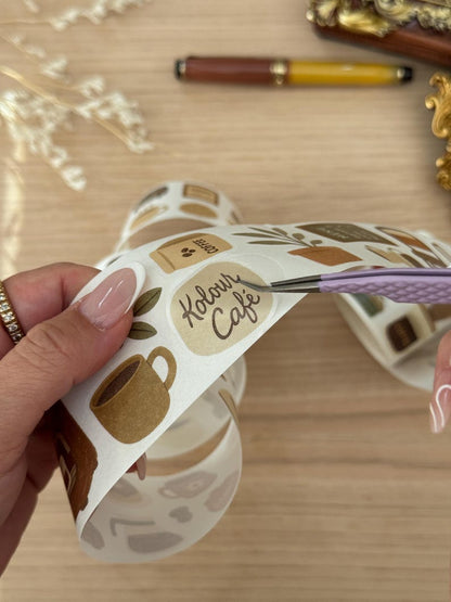 Tea Sketched 50mm Kisscut Washi Tape | Issue 011