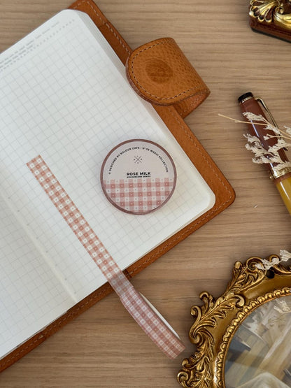 Grid 10mm Washi Tape | Rose Milk