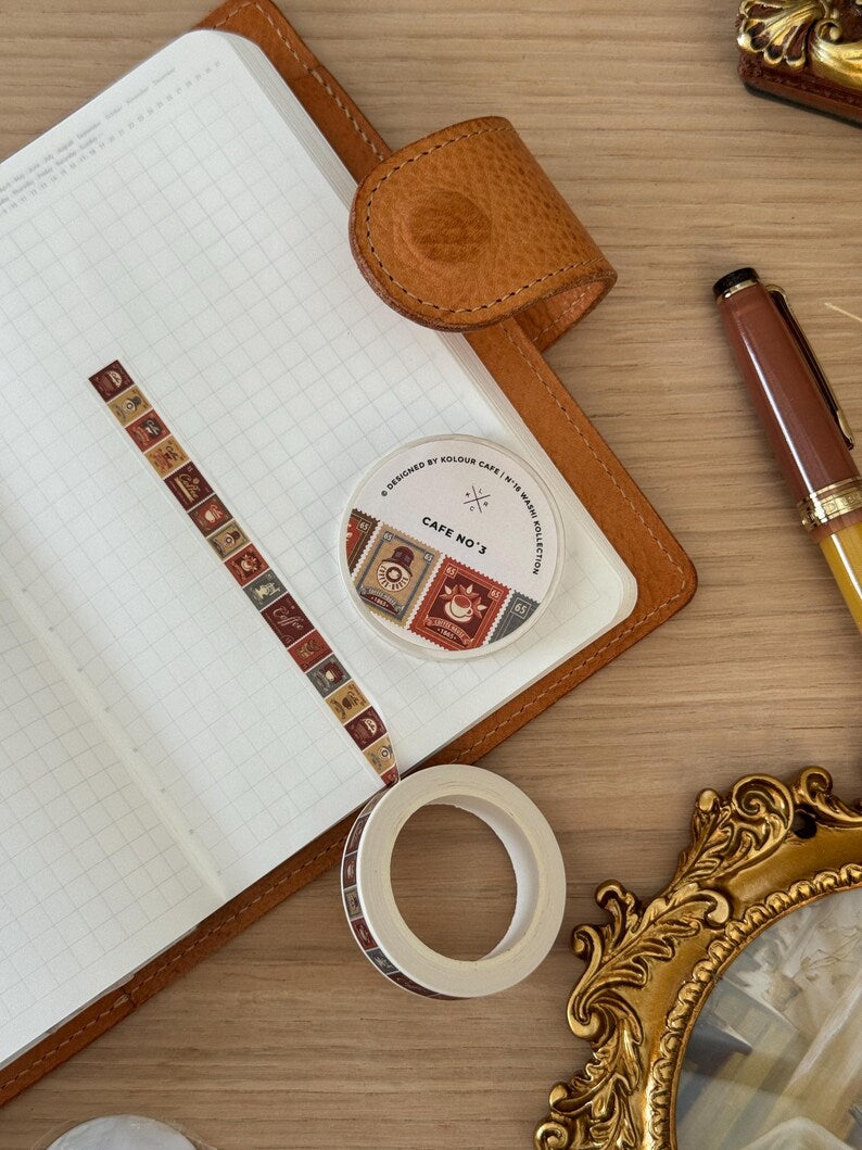 Coffee Stamps 10mm Washi Tape | Cafe No. 3