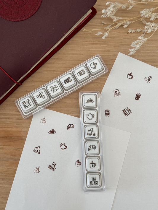 Mini Button Stamps | Tea Themed