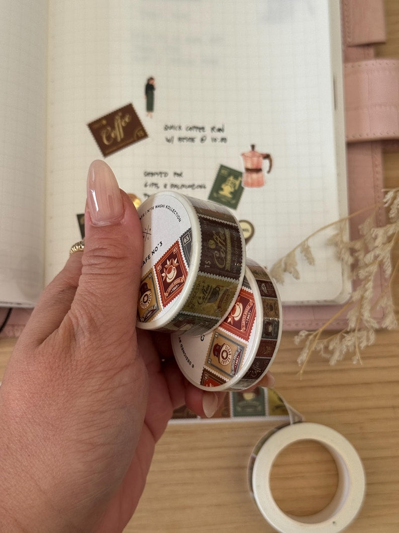 Coffee Stamps 20mm Washi Tape | Cafe No. 3