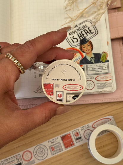 AirMail Stamps 20mm Washi Tape | Postmarks 3