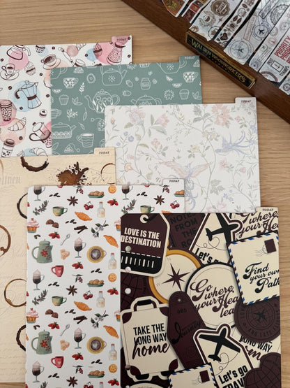 Pencil Dashboard Tab Divider | Coffee Tea Stains