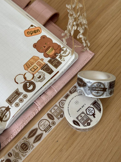Coffee Cafe 20mm Washi Tape | Cafe No. 1