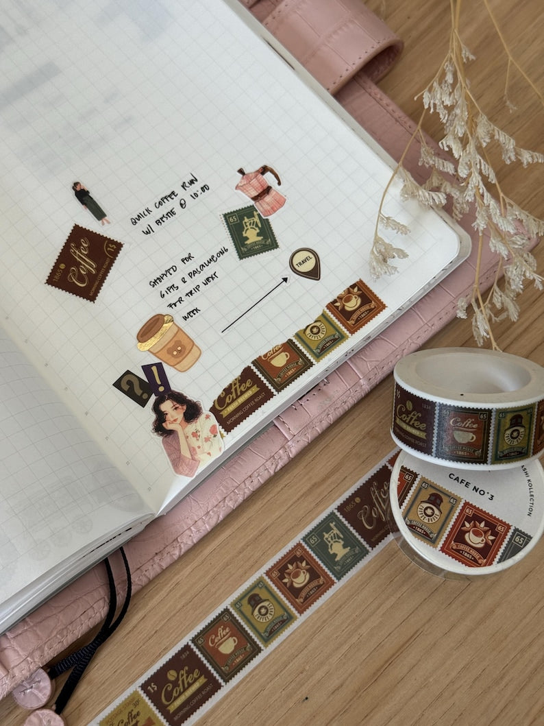 Coffee Stamps 20mm Washi Tape | Cafe No. 3