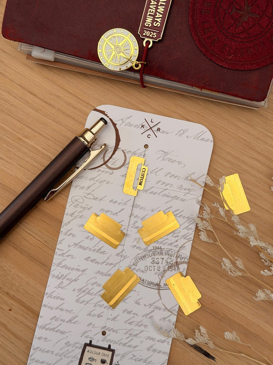 CUSTOM Brass Page Tabs Set