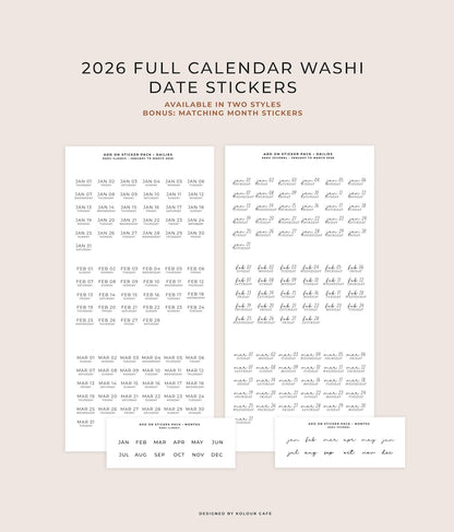 2026 Date Stickers