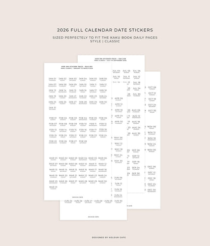 2026 Date Stickers