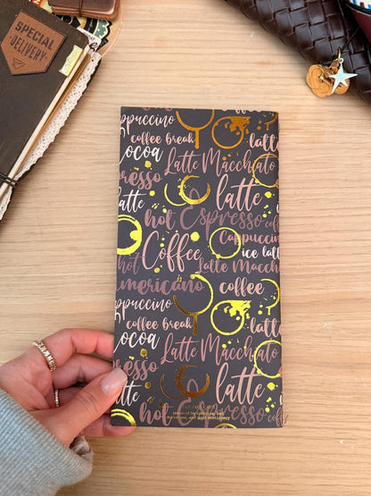 Foiled Sticker Album Insert for Traveler's Notebook | Coffee Lover