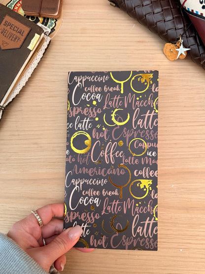 Foiled Sticker Album Insert for Traveler's Notebook | Coffee Lover