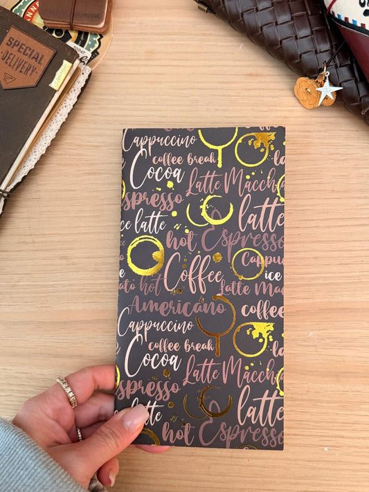Foiled Sticker Album Insert for Traveler's Notebook | Coffee Lover