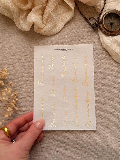 FOILED Monthly Stickers | Large Script