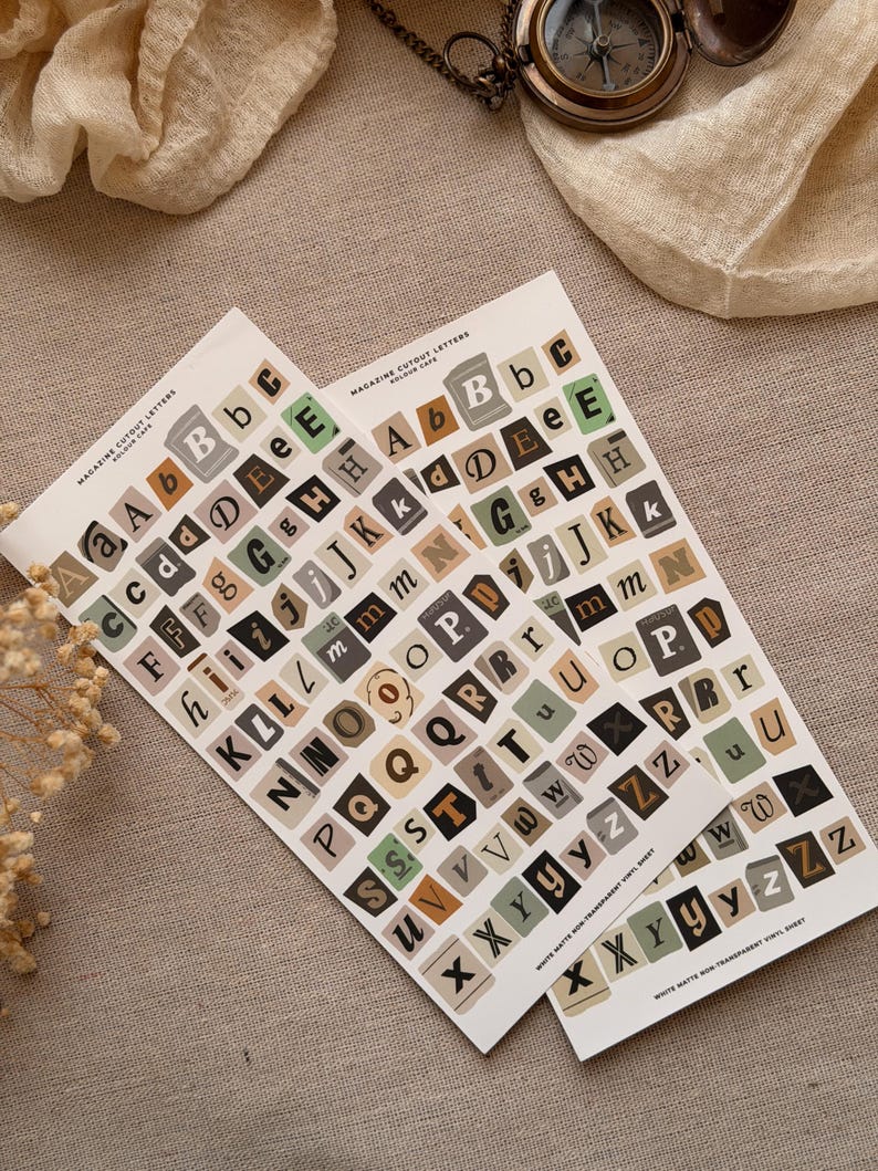 Junk Journal Letters Stickers
