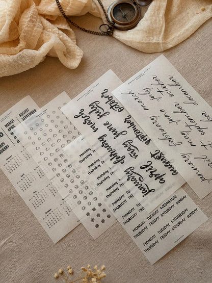 2026 Mini Calendar Stickers