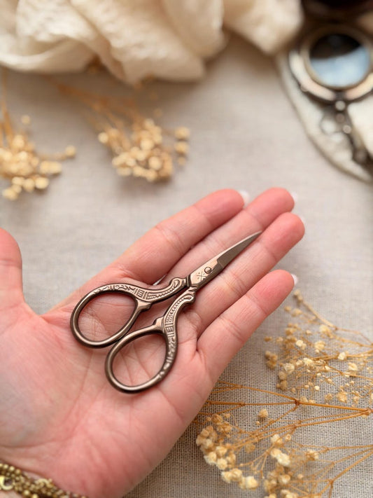 Brass Antique Effect Mini Scissors